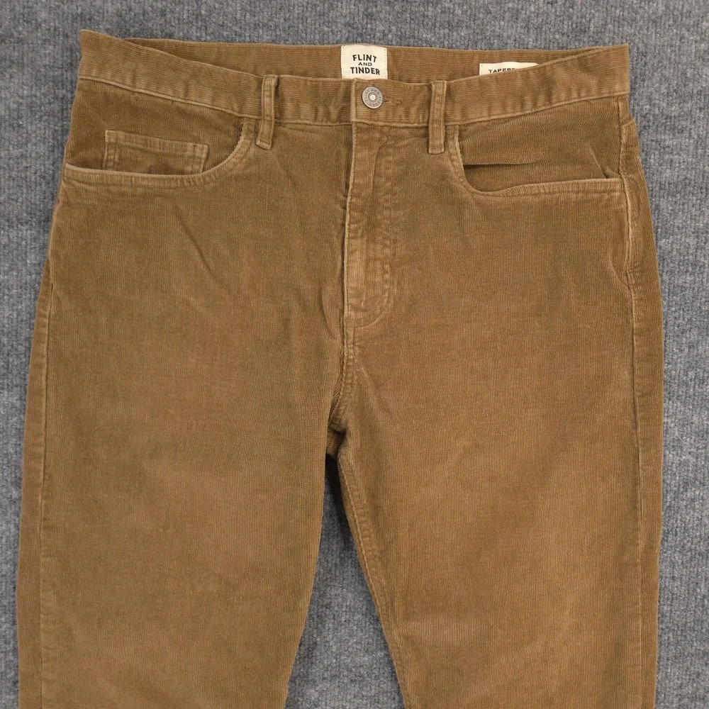 Flint and Tinder Corduroy Pants Mens 32X30 Brown Tapered Fit 5 Pocket Huckberry